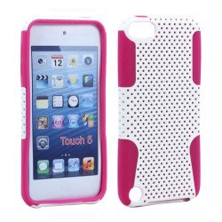 iPod Touch 5 Mesh Hybrid Case (White-Pink)